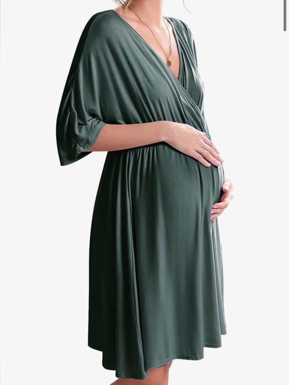 Ekouaer 3 in 1 Labor/Delivery/Hospital Gown Maternity Dress